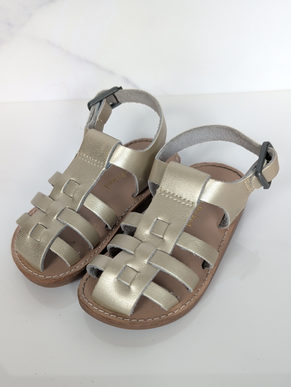 Freshly Picked Metallic Gold Strappy Fisherman Sandals